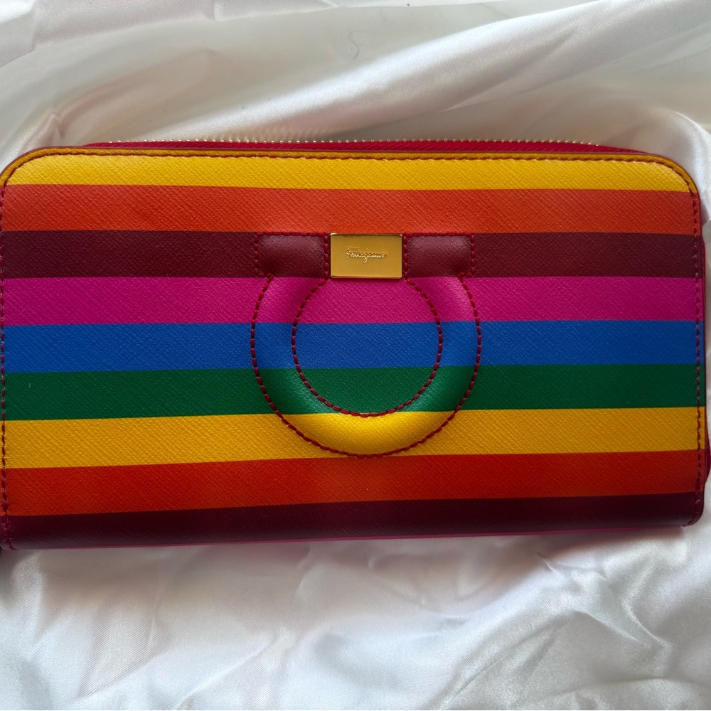Salvatore Ferragamo Multicolor Striped Wallet